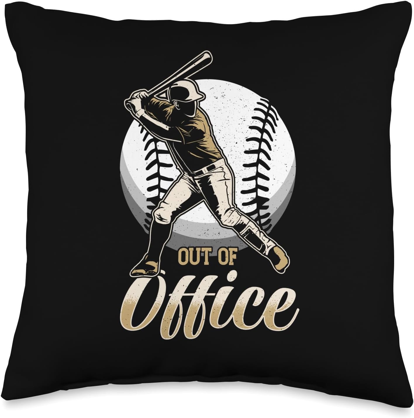 Out Of Office Pitcher Catcher Baseball Throw Pillow