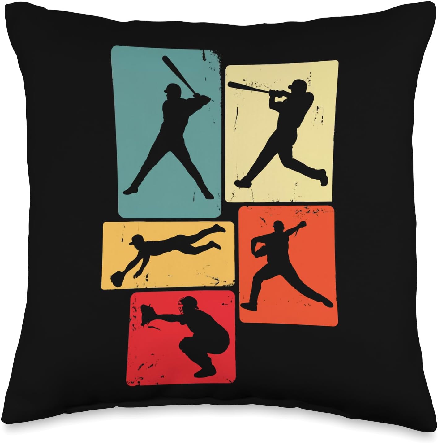 Vintage Baseball Throw Pillow for Fans