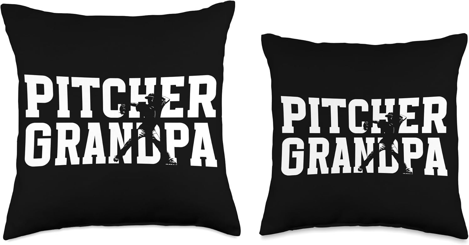 Baseball Pitcher Grandpa Throw Pillow for Fathers Day
