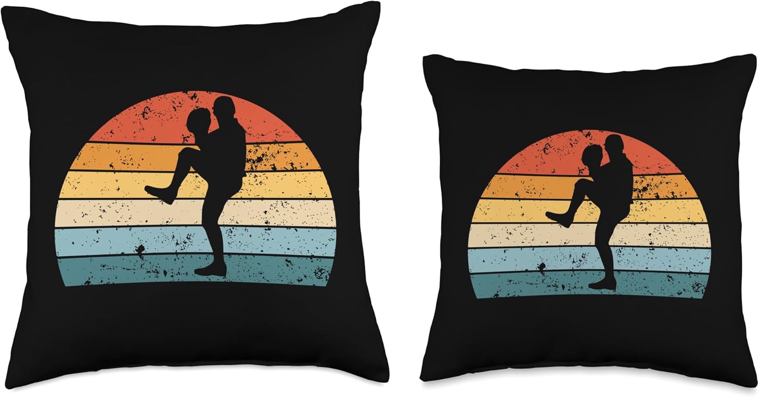 Retro Baseball Pitcher Throw Pillow