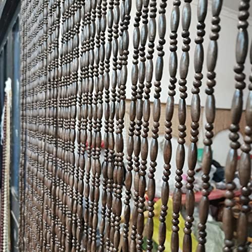 Hanging Wooden Beaded Door Curtains Customizable 65 Strands