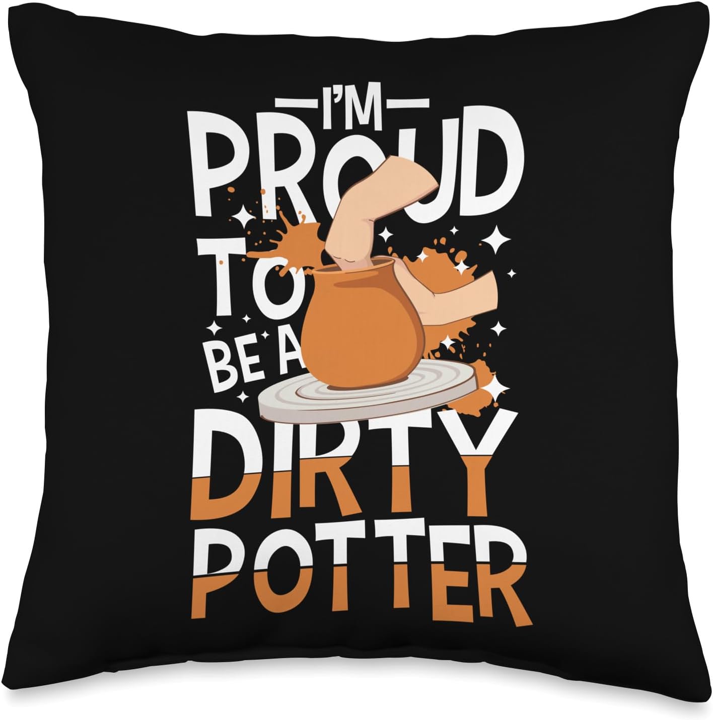 Pottery Clay Ceramics Throw Pillow 16x16 Multicolor