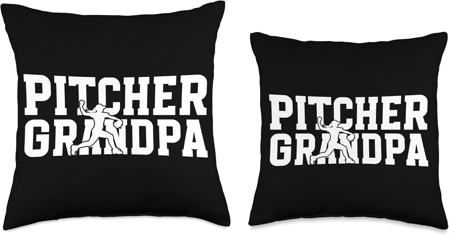 Softball Pitcher Grandpa Throw Pillow 1