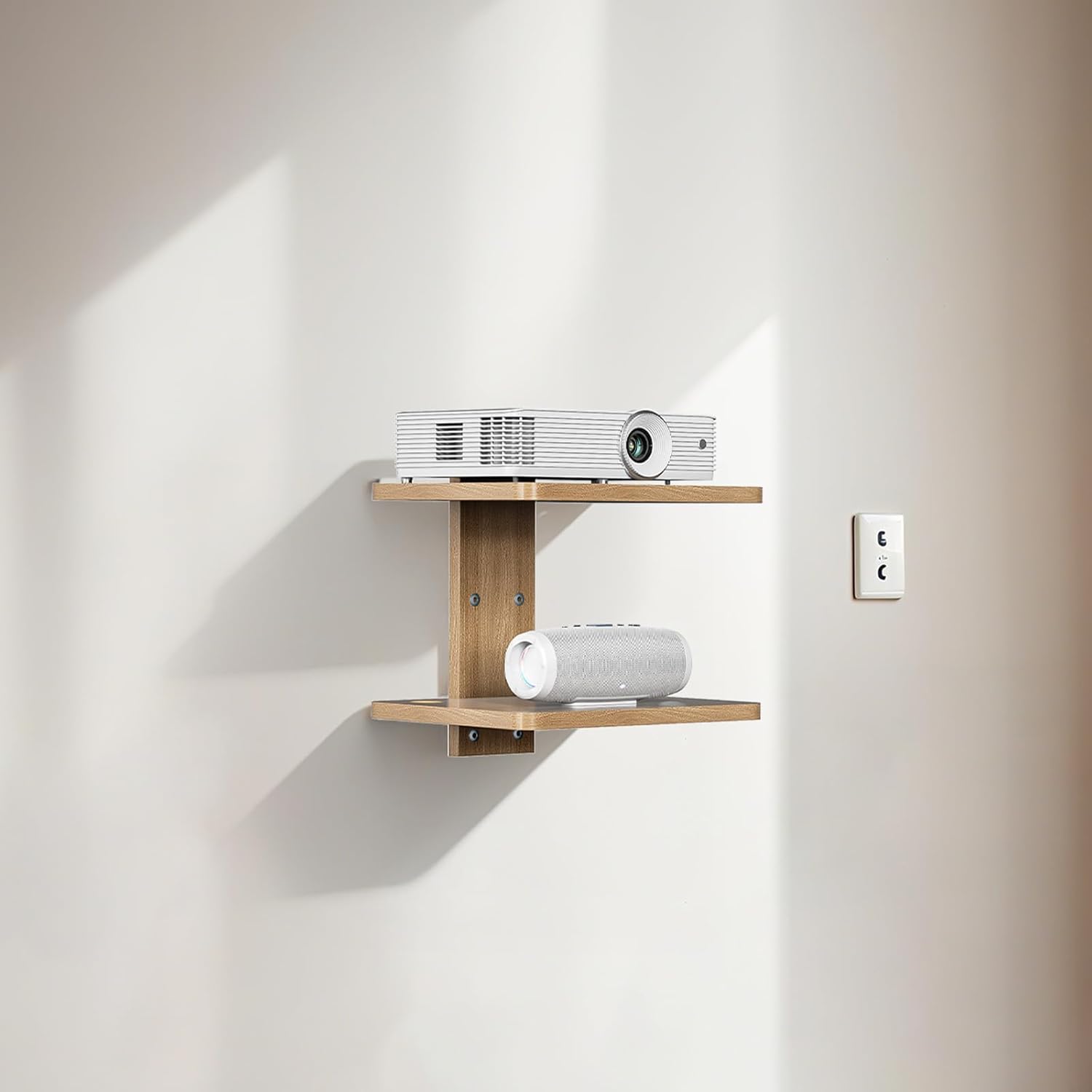 WALI Floating TV Shelf 2 Shelves 22lbs Weight Capacity