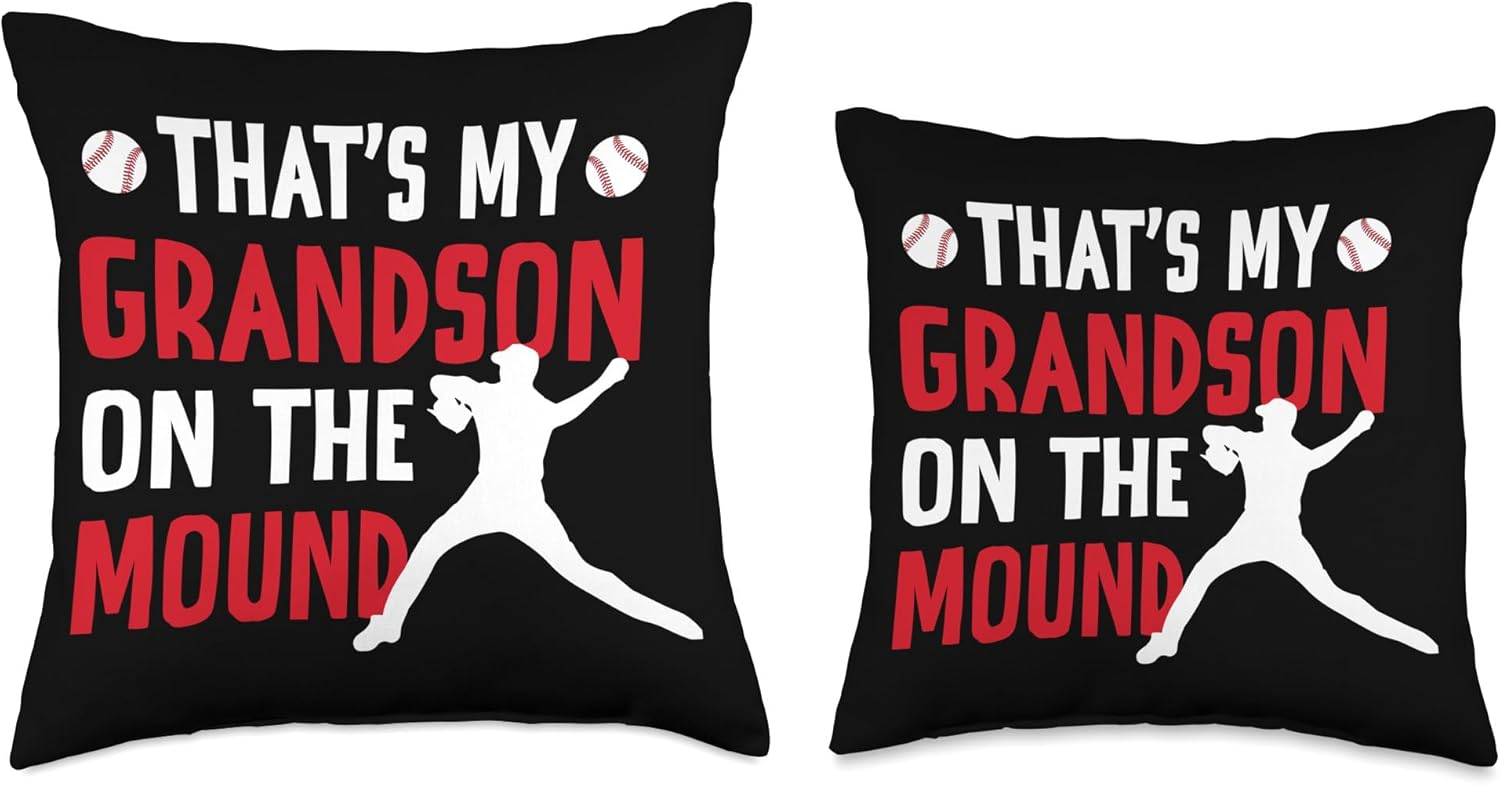 Proud Baseball Pitcher Grandma Throw Pillow 1
