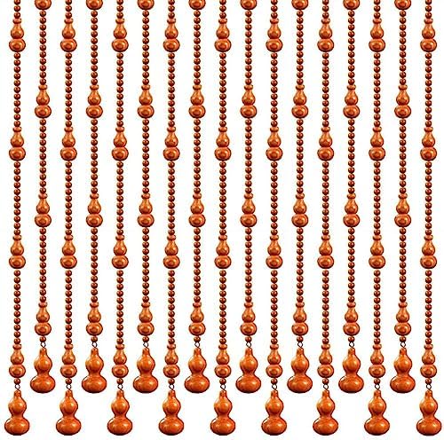 Etlegor Yellow Wood Beaded Curtain for Doorway