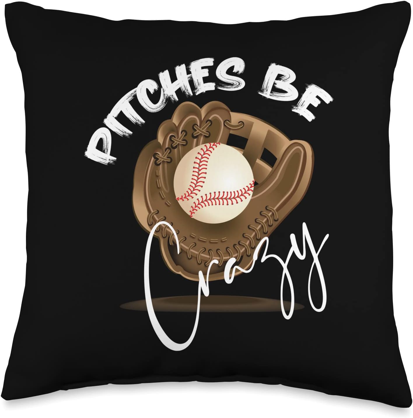 Pitches Be Crazy Vintage Softball Throw Pillow