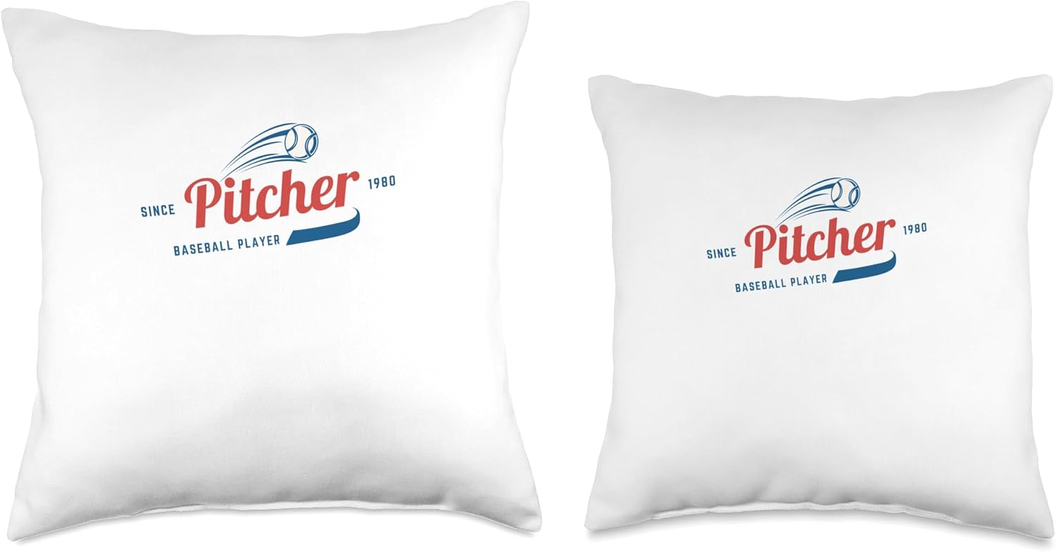 Pitcher Since 1980 Throw Pillow 18x18 Multicolor