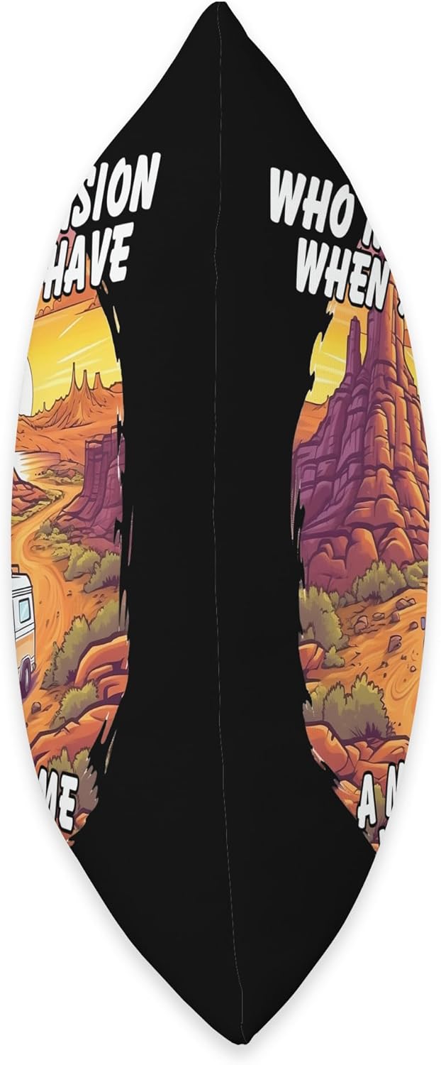 Caravan RV Camper Motorhome Throw Pillow 18x18 Multicolor