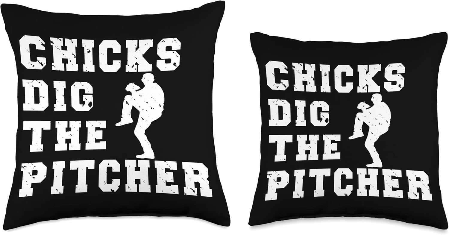 Baseball Pitcher Funny Throw Pillow 1