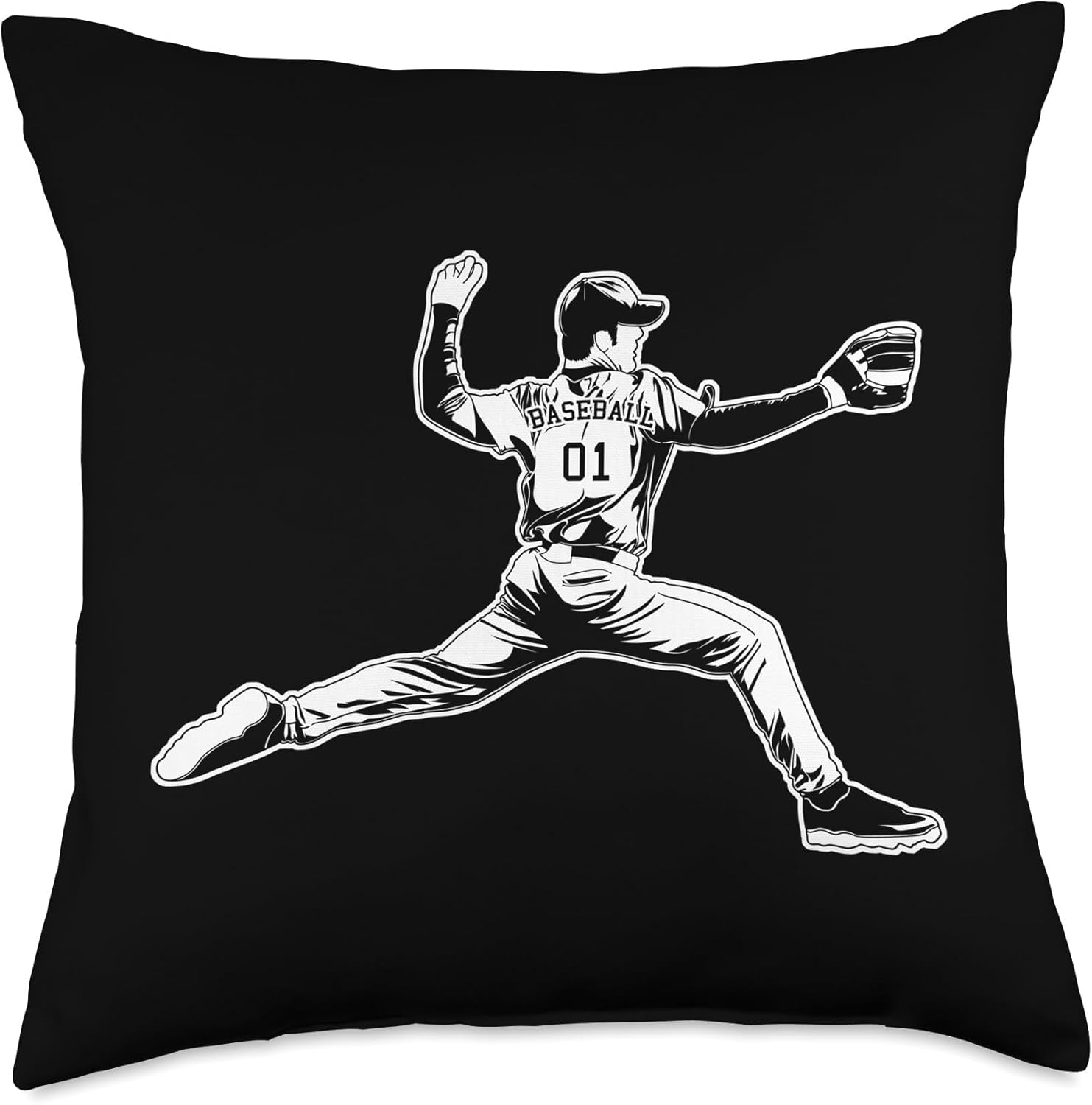 Baseball Pitcher Four-Seam Fastball Throw Pillow 1