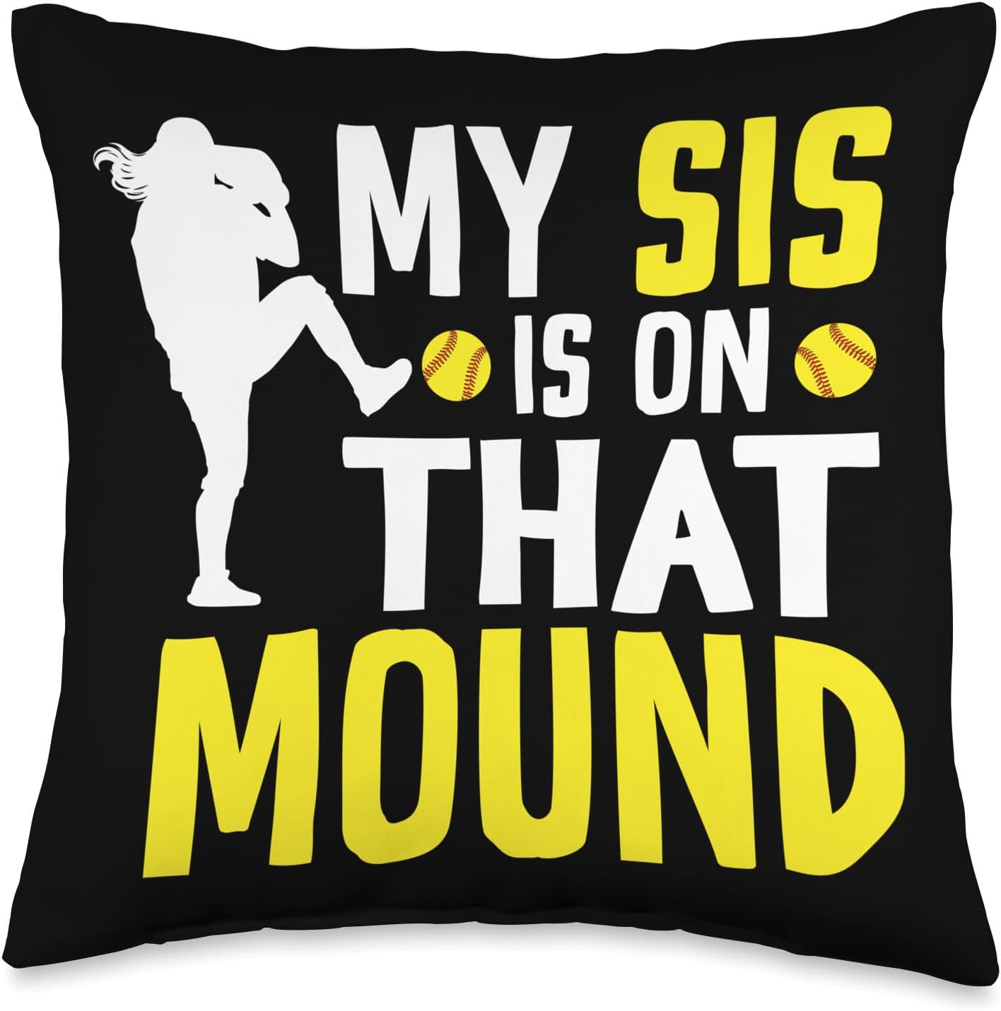 Proud Softball Pitcher Throw Pillow 1