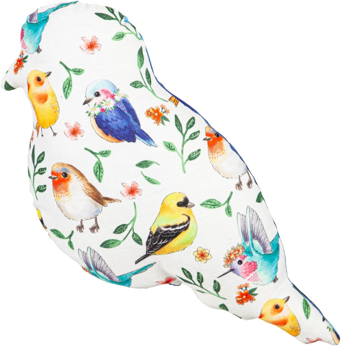 Evergreen Flag Shaped Throw Pillow with Embroidery Blue Bird