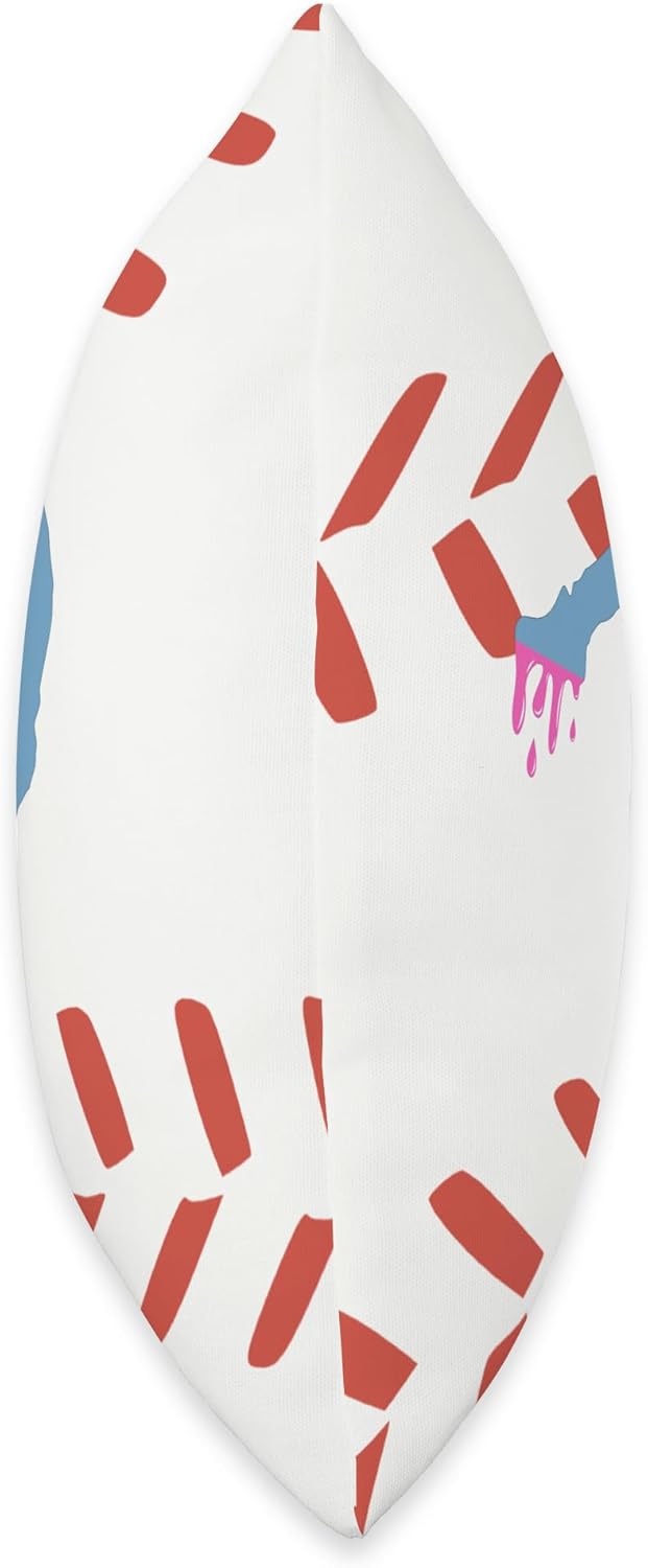 Funny Baseball Pitcher with Ice Cream Drip Throw Pillow 1