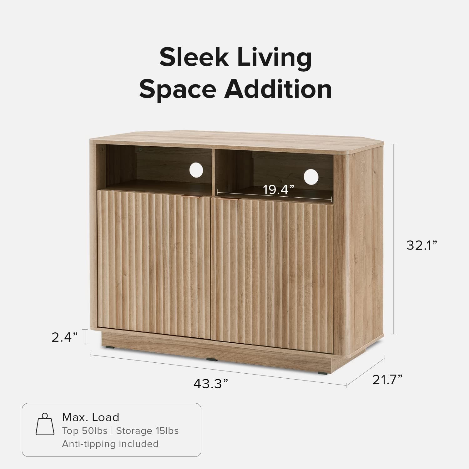 Mopio Brooklyn Corner Storage Cabinet with Doors and Shelves