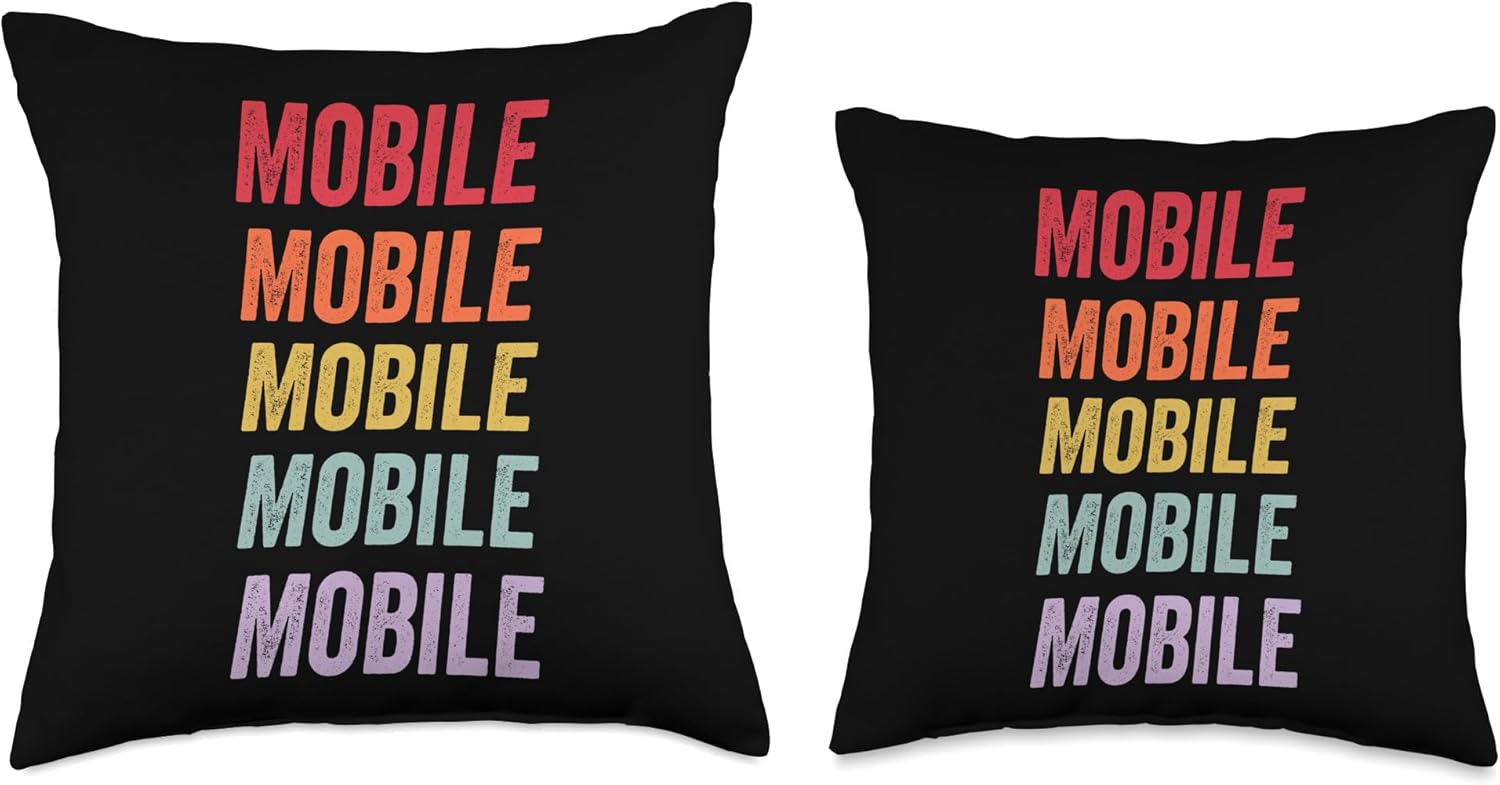 Mobile Throw Pillow with Repeating Mobile Design