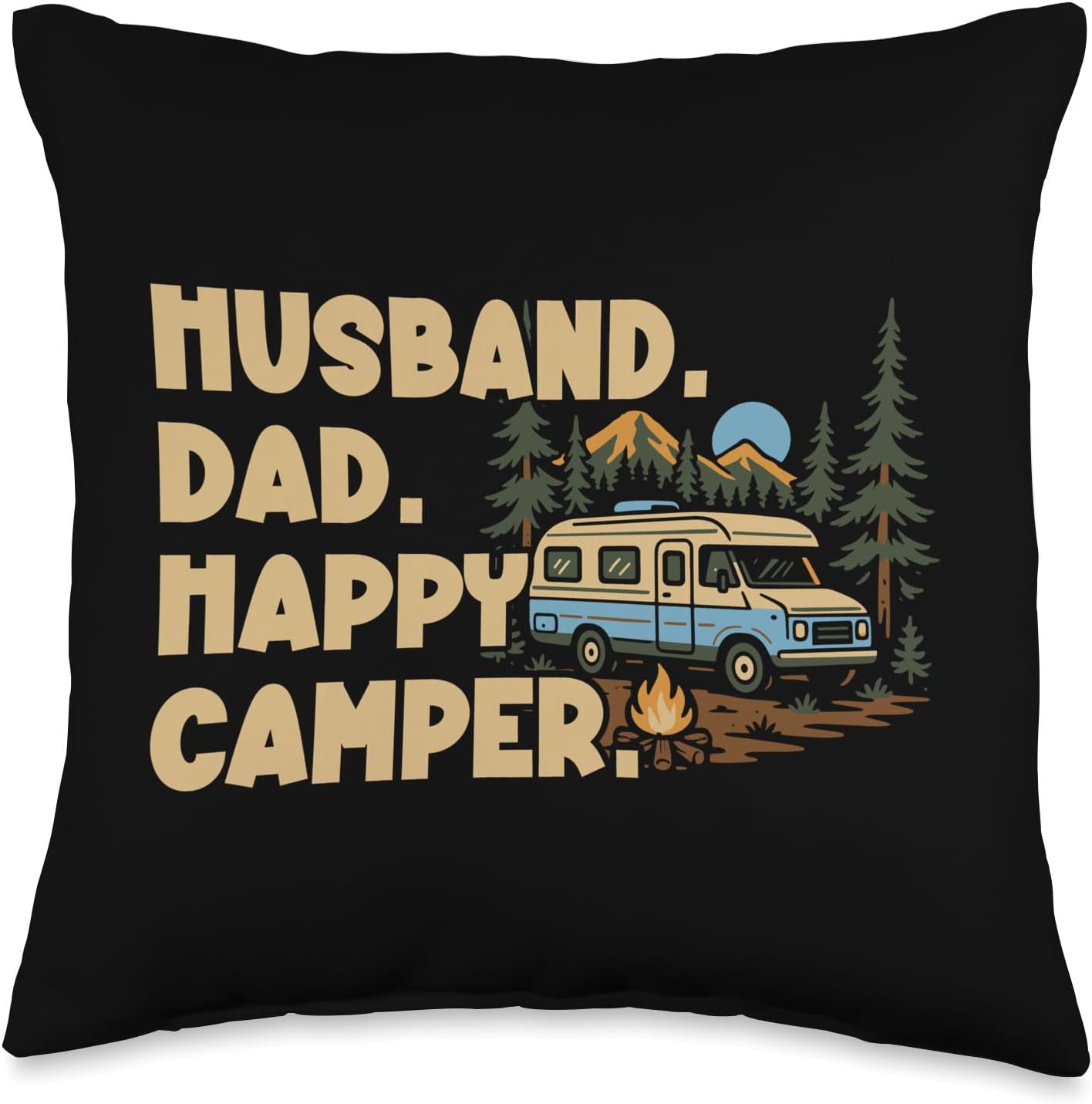 Camping Camper Lover Retro Mobile Home Throw Pillow
