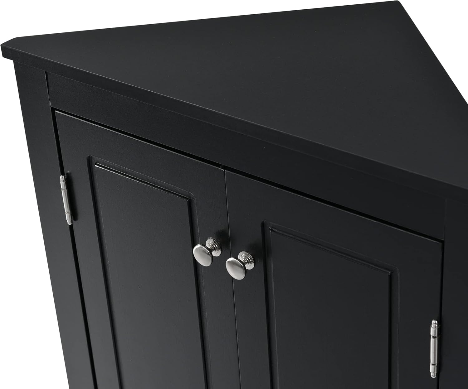 GDFStudio 315 Inch H Triangle Corner Storage Cabinet Black