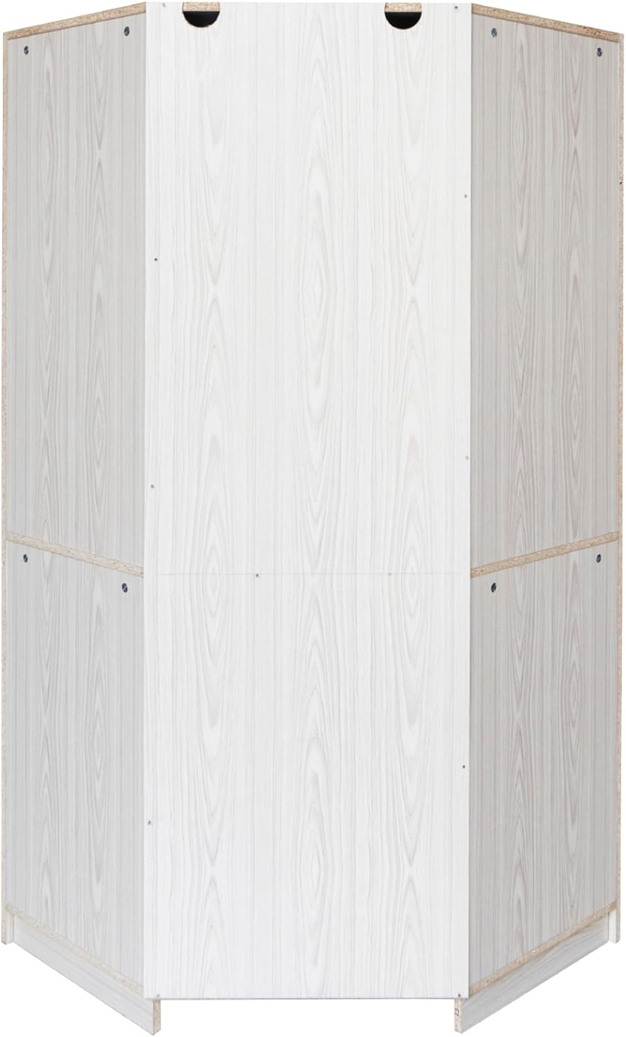 Merax Corner Wardrobe Organizer with 2 Hanging Rails and Shelves