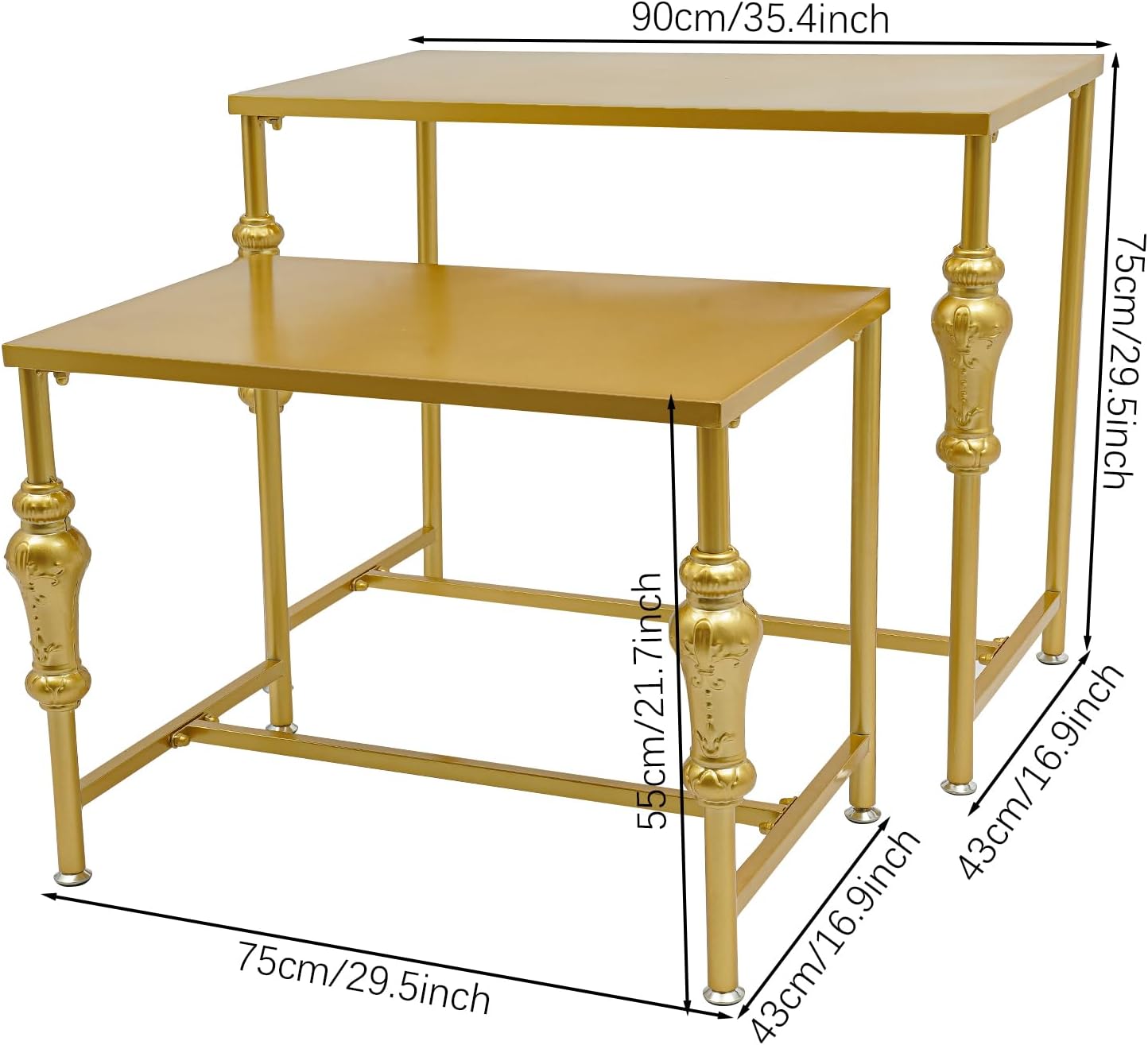 Nesting Tables Display Rack for Clothing Shoes Handbags