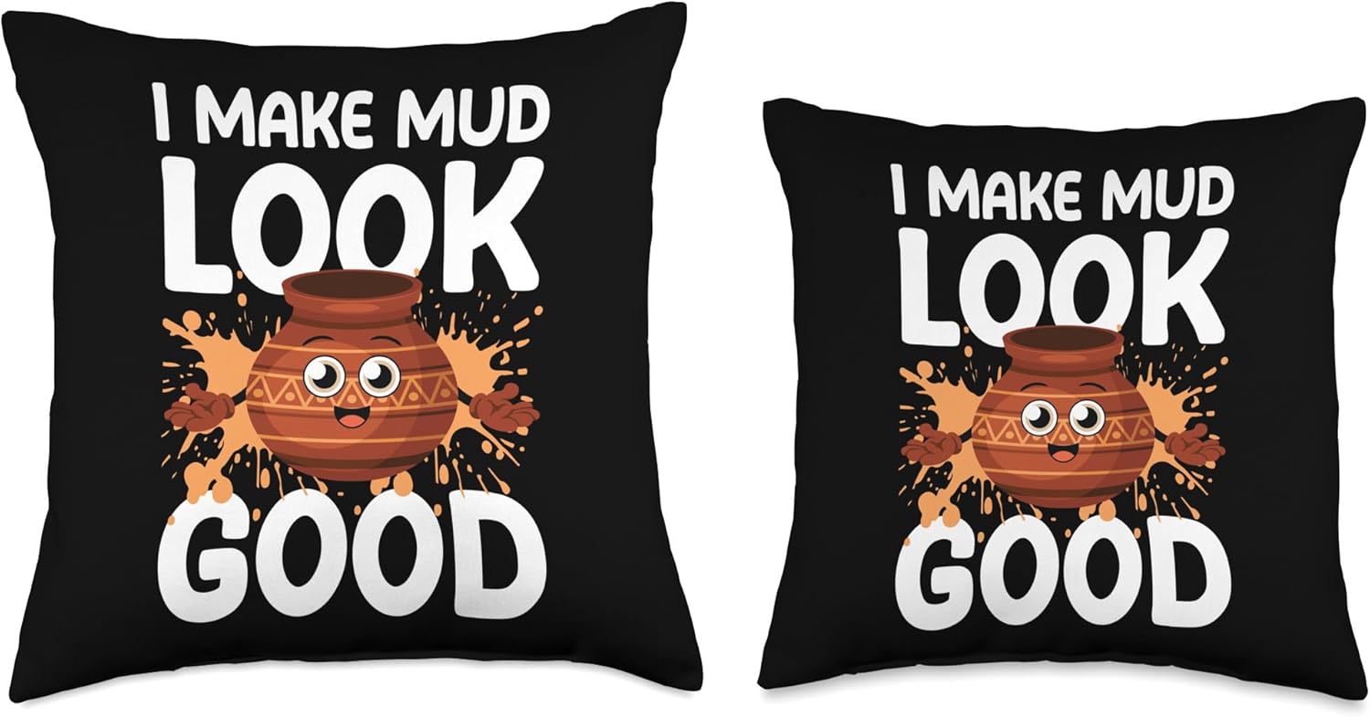 Pottery Clay Ceramics Clay Pitcher Craft Throw Pillow 16 Inch Multicolor