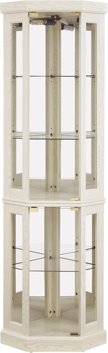Ball Cast 6984 Lighted Corner Curio Cabinet with Glass Doors
