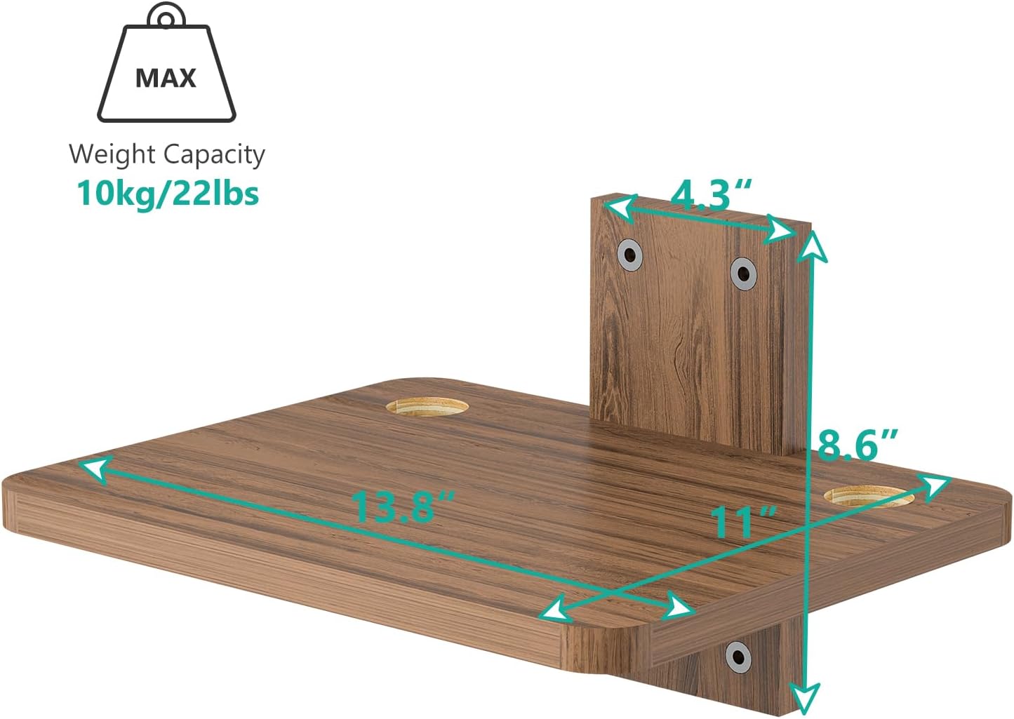 WALI Floating TV Shelf Wood 22lbs Heavy Duty Mount