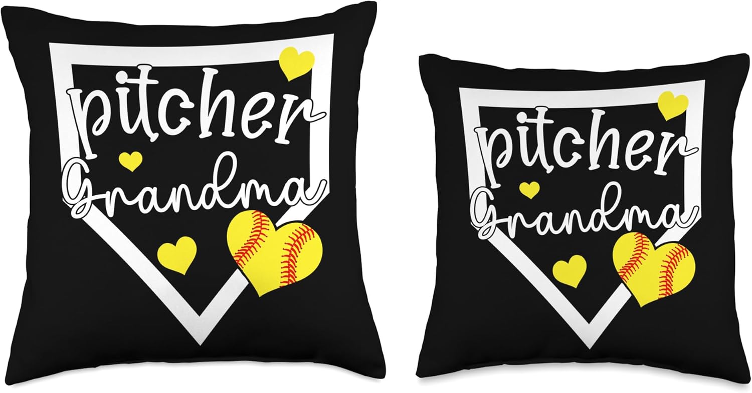 Softball Pitcher Grandma Throw Pillow for Mothers Day