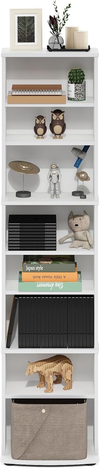 Furinno Jaya Space Saving Multimedia Storage Tower White