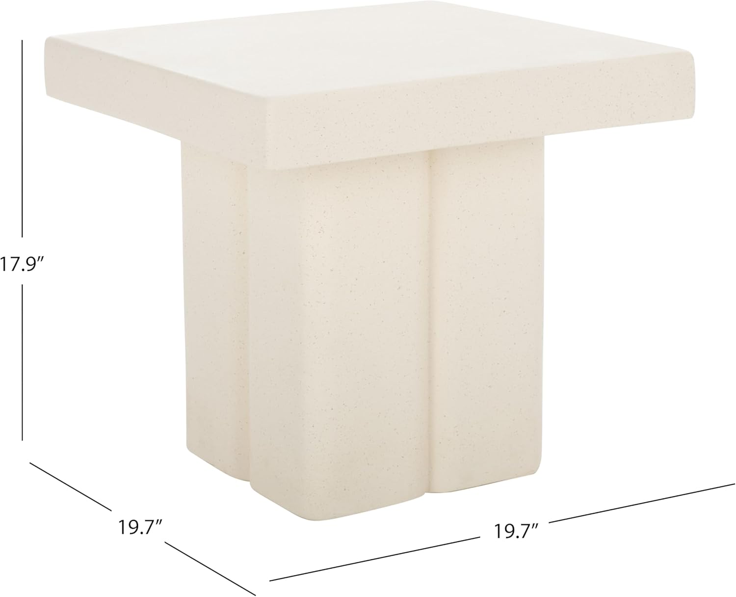 SAFAVIEH Oaklyn White Square Top Pedestal Accent Table