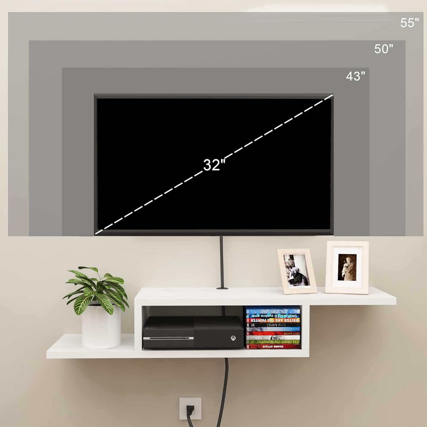 ChooChoo Floating TV Stand Shelf Wall Mount Entertainment Center