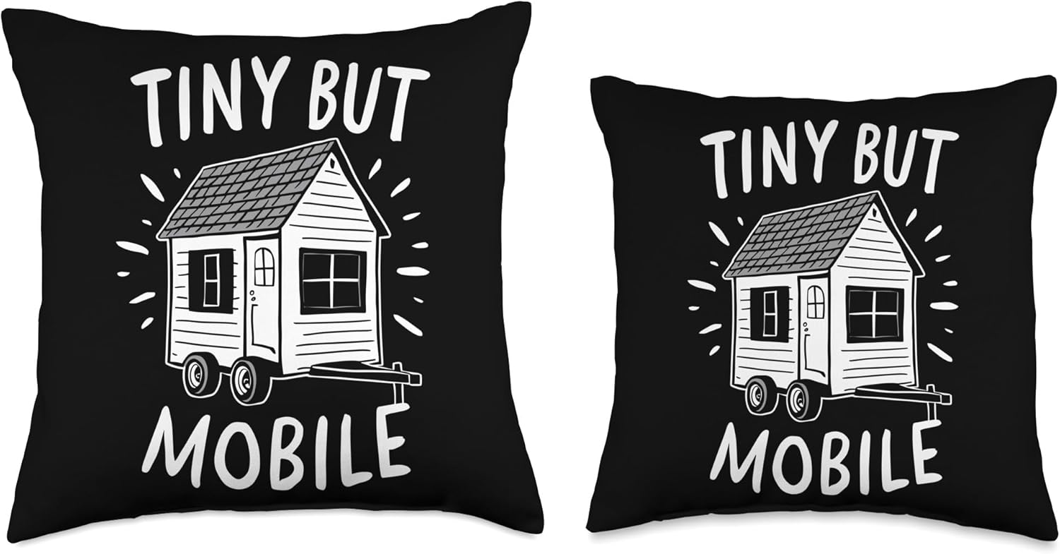 Rolling Tiny House Throw Pillow for Minimalist Living 1