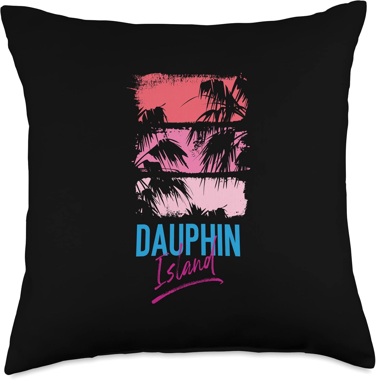 Dauphin Island Retro Throw Pillow