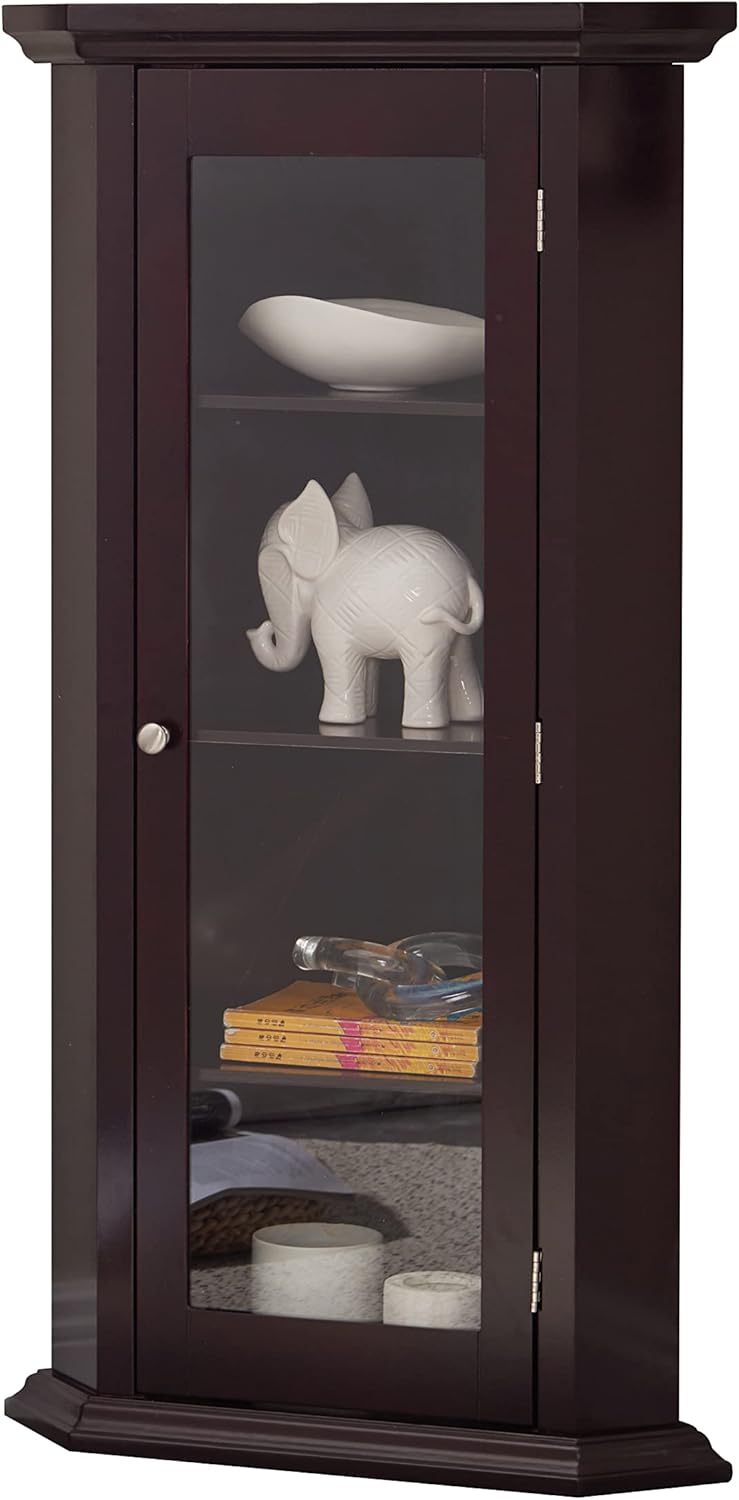 KB Designs Corner Accent Display Cabinet Cherry