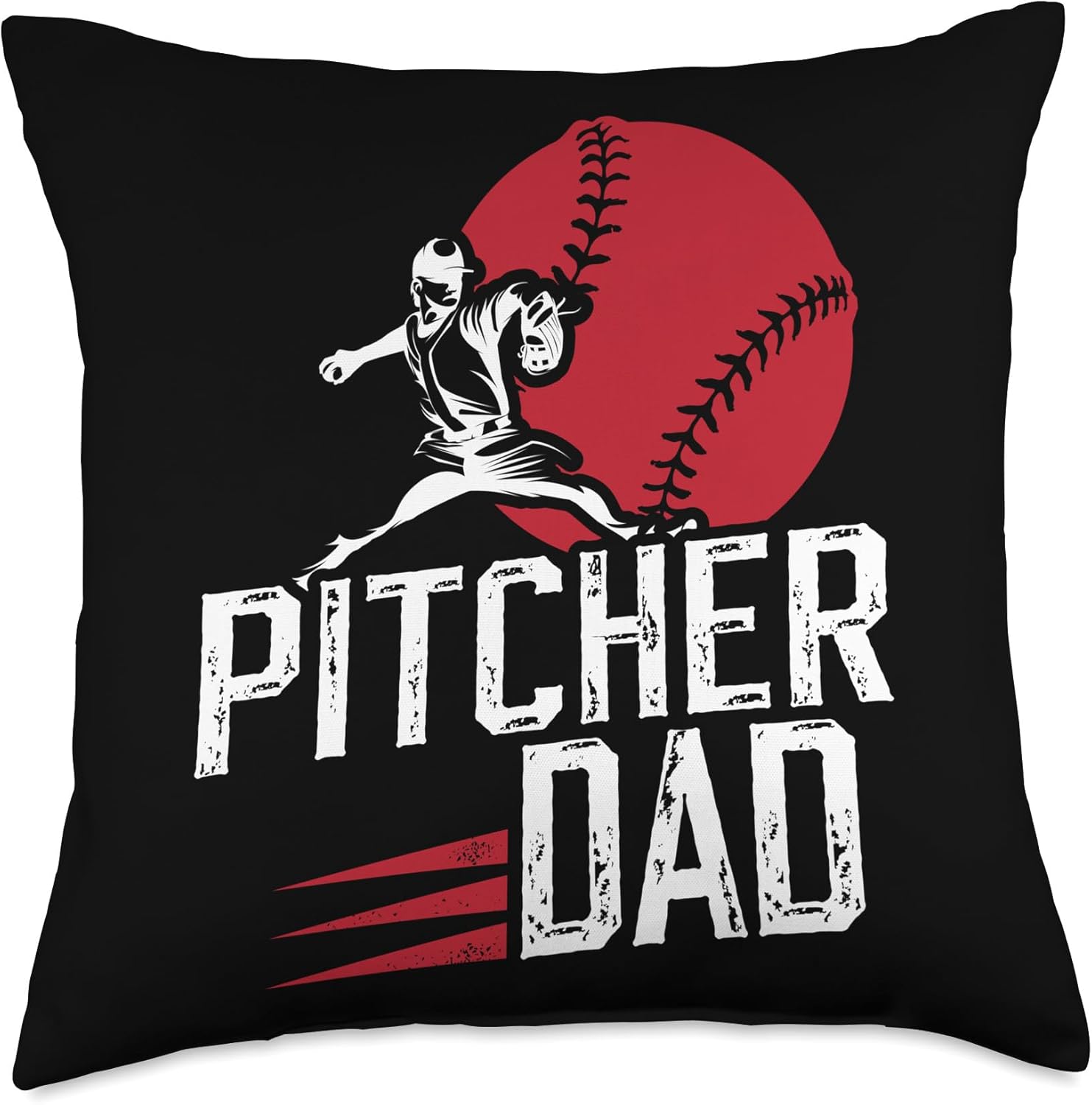Baseball Pitcher Dad Fathers Day Throw Pillow 1