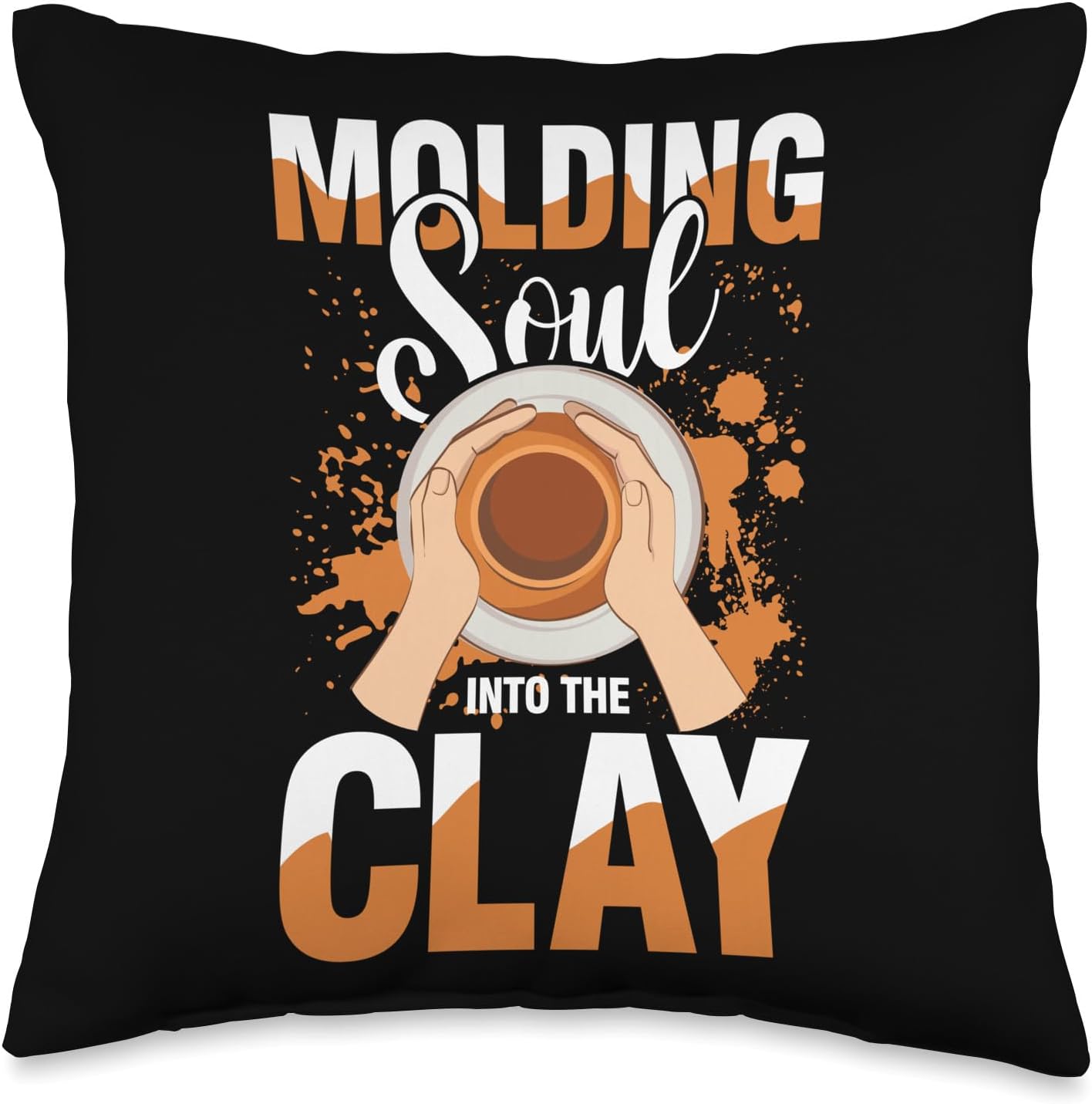 Pottery Clay Craft Throw Pillow 16x16 Multicolor