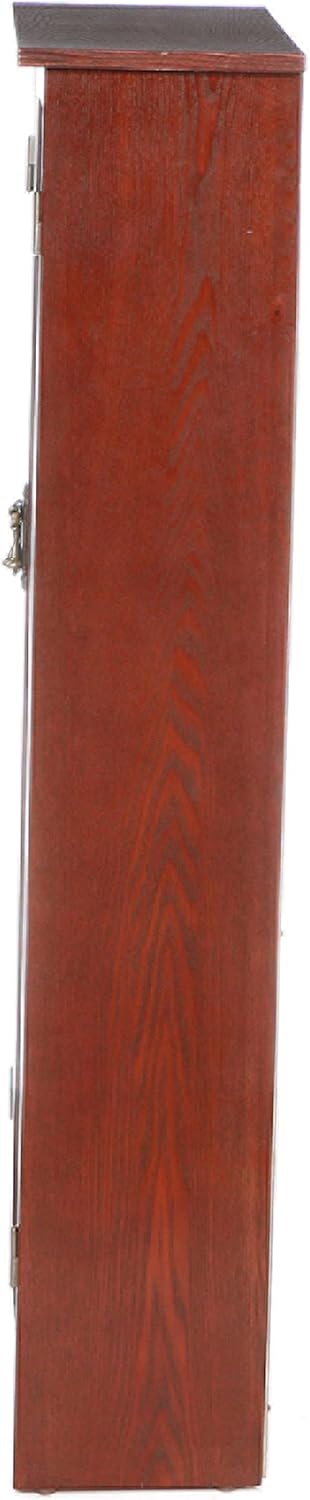 SEI Furniture Window Pane Storage Display Cabinet Cherry