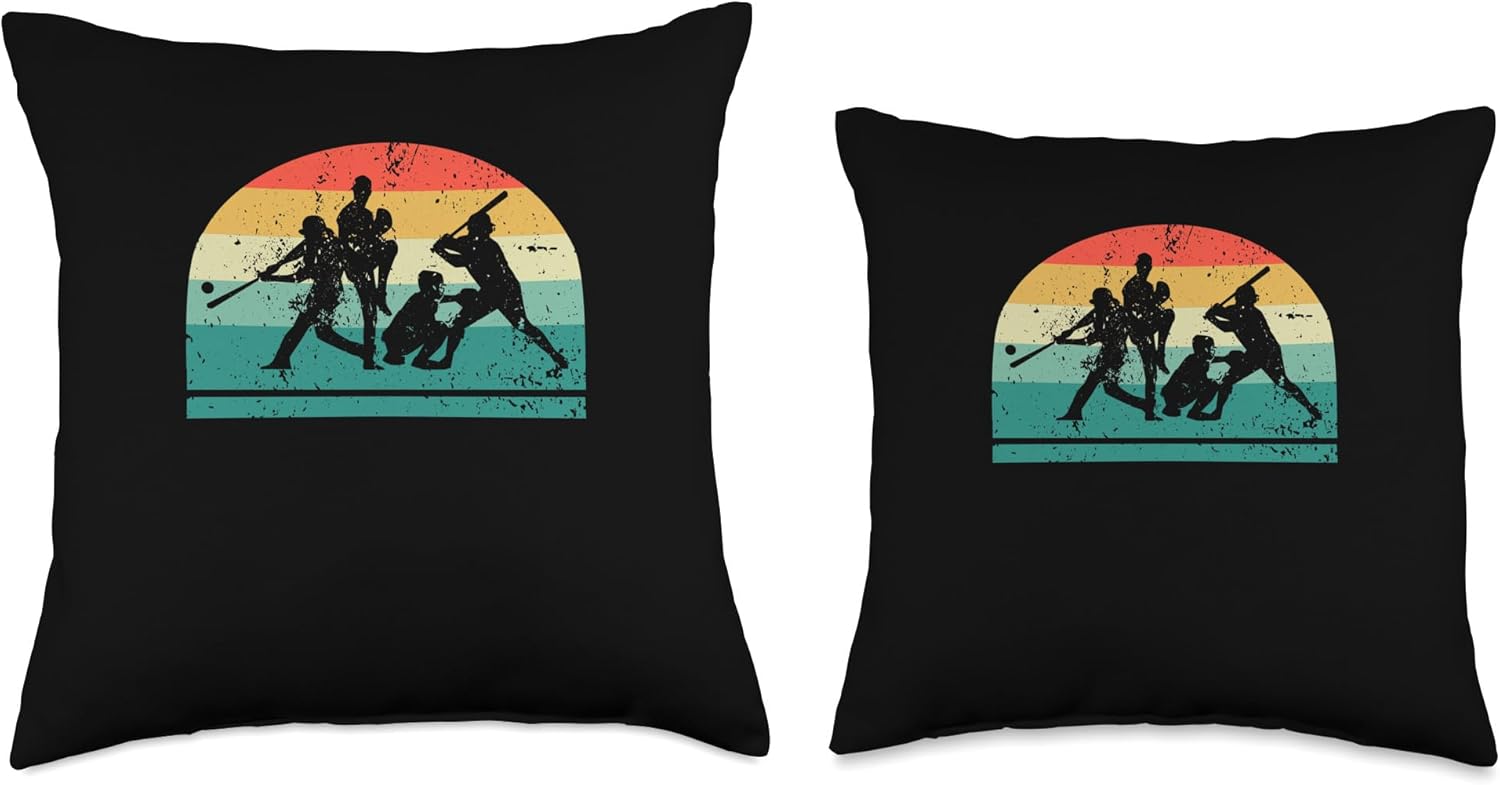 Baseball Throw Pillow with Retro Design for Fans