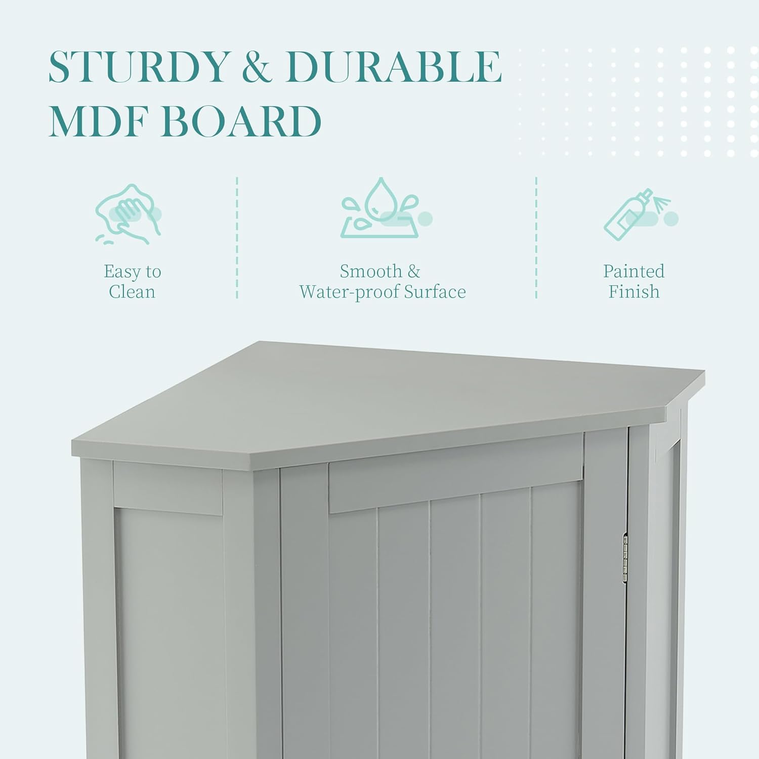 Merax Corner Storage Cabinet with Adjustable Shelf Grey
