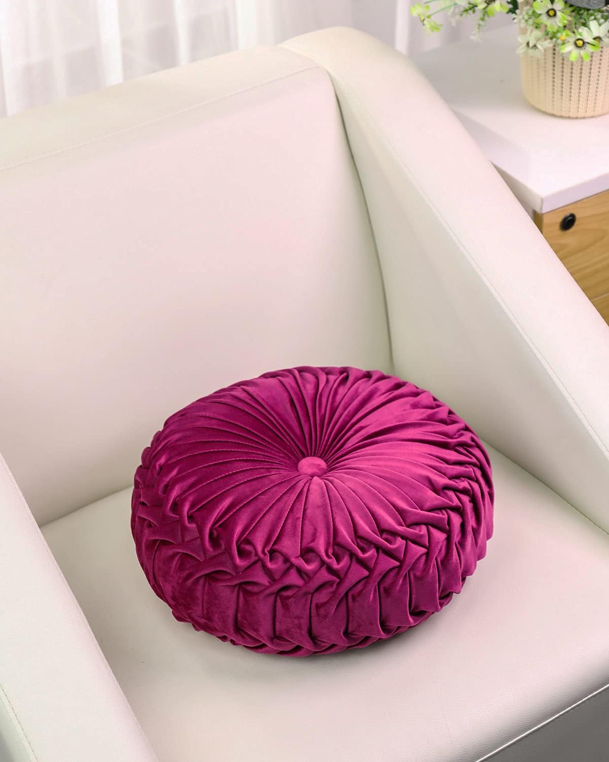 HLOVME 3D Pumpkin Velvet Throw Pillow 15x15 Dark Purple