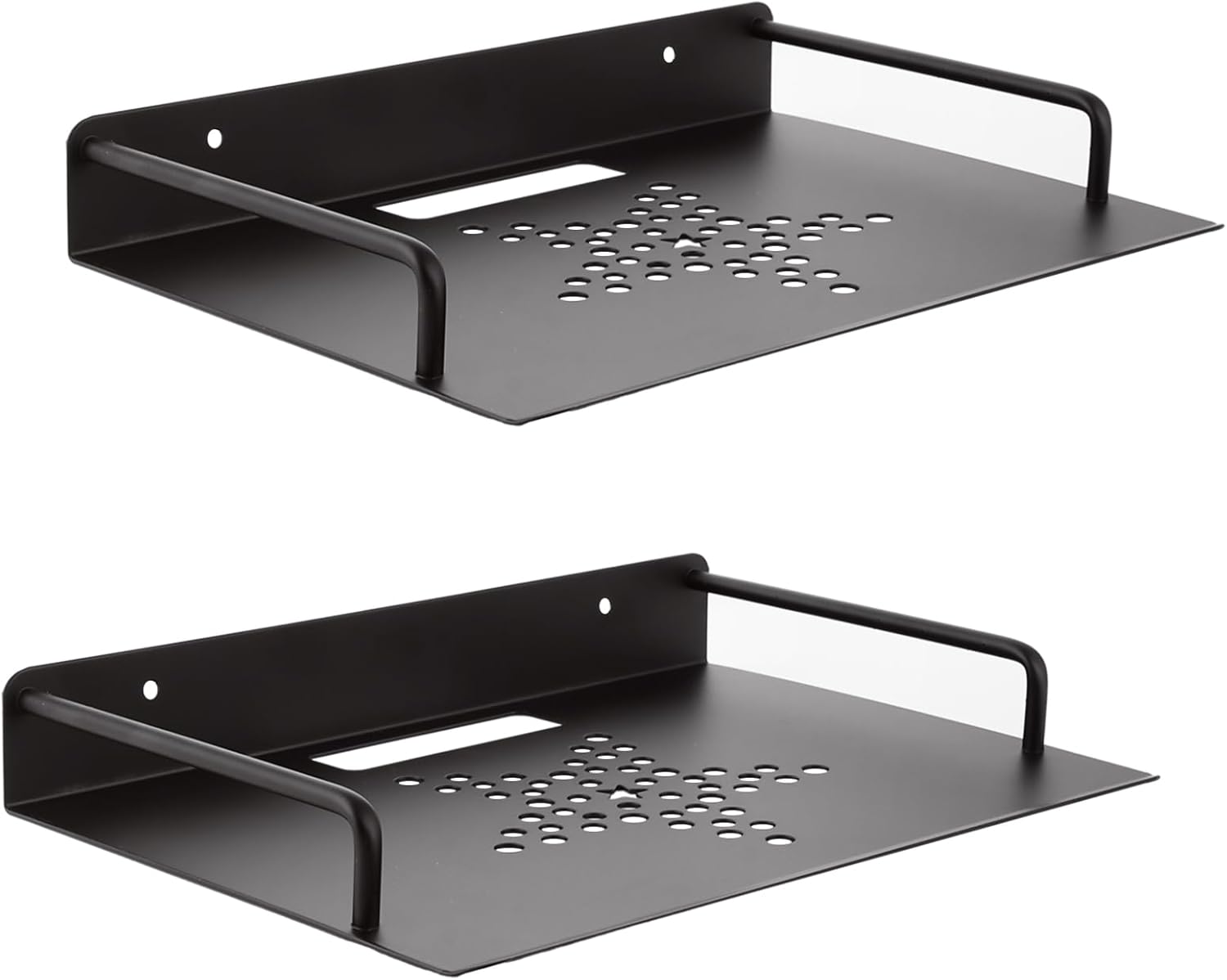 2 Pack Floating Wall Shelves for TV and Media - Black