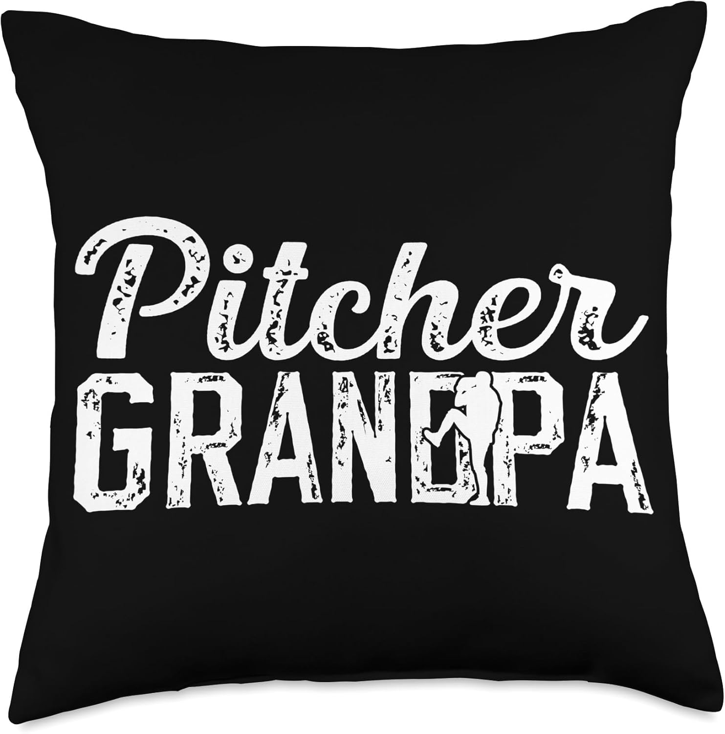 Baseball Pitcher Grandpa Throw Pillow