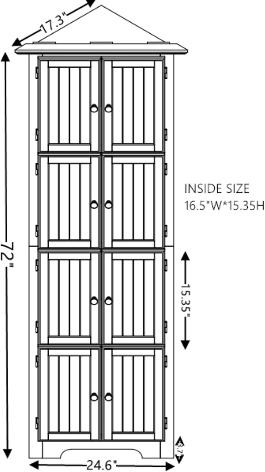 4 Tier Corner Cabinet with Adjustable Shelves