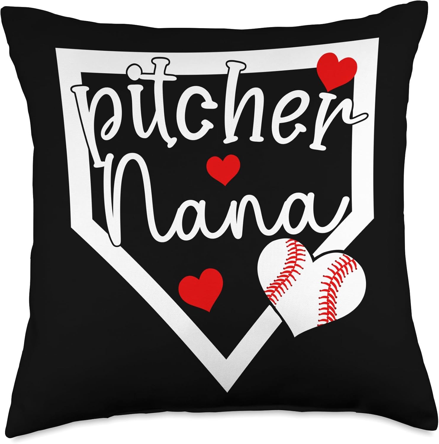 Baseball Pitcher Nana Grandma Mothers Day Throw Pillow
