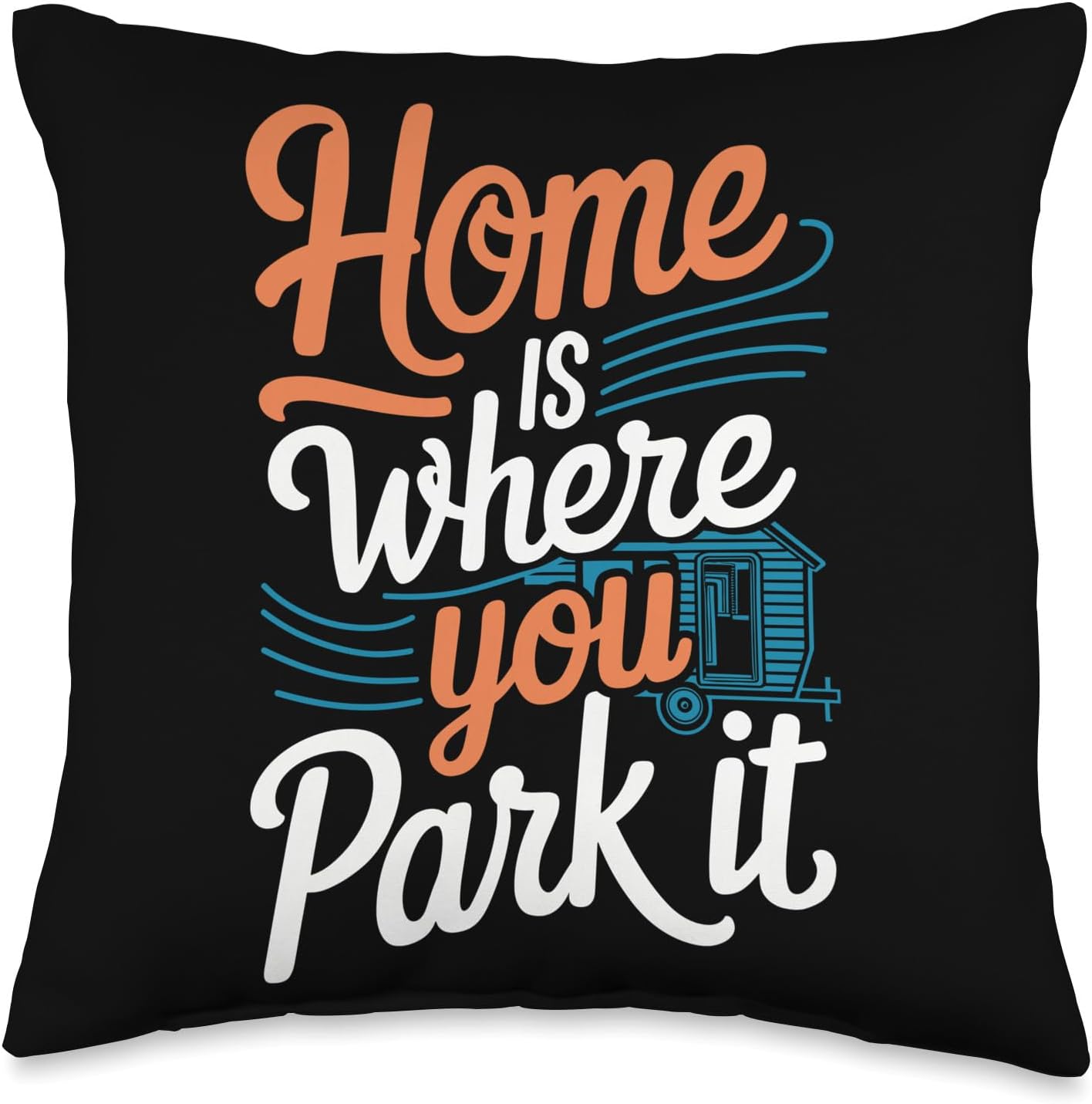 Rolling Tiny House Throw Pillow for Minimalist Living