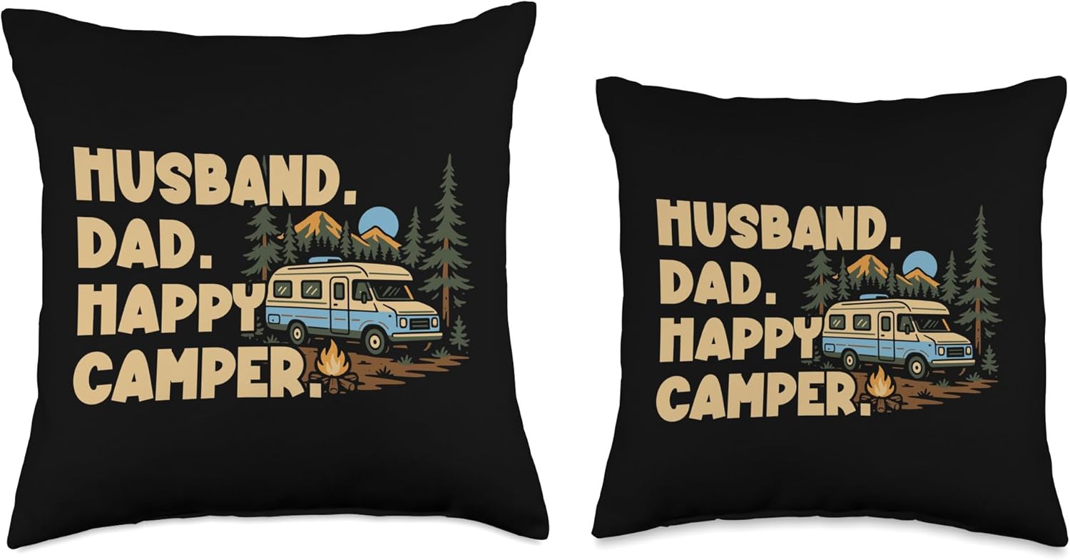 Camping Camper Lover Retro Mobile Home Throw Pillow