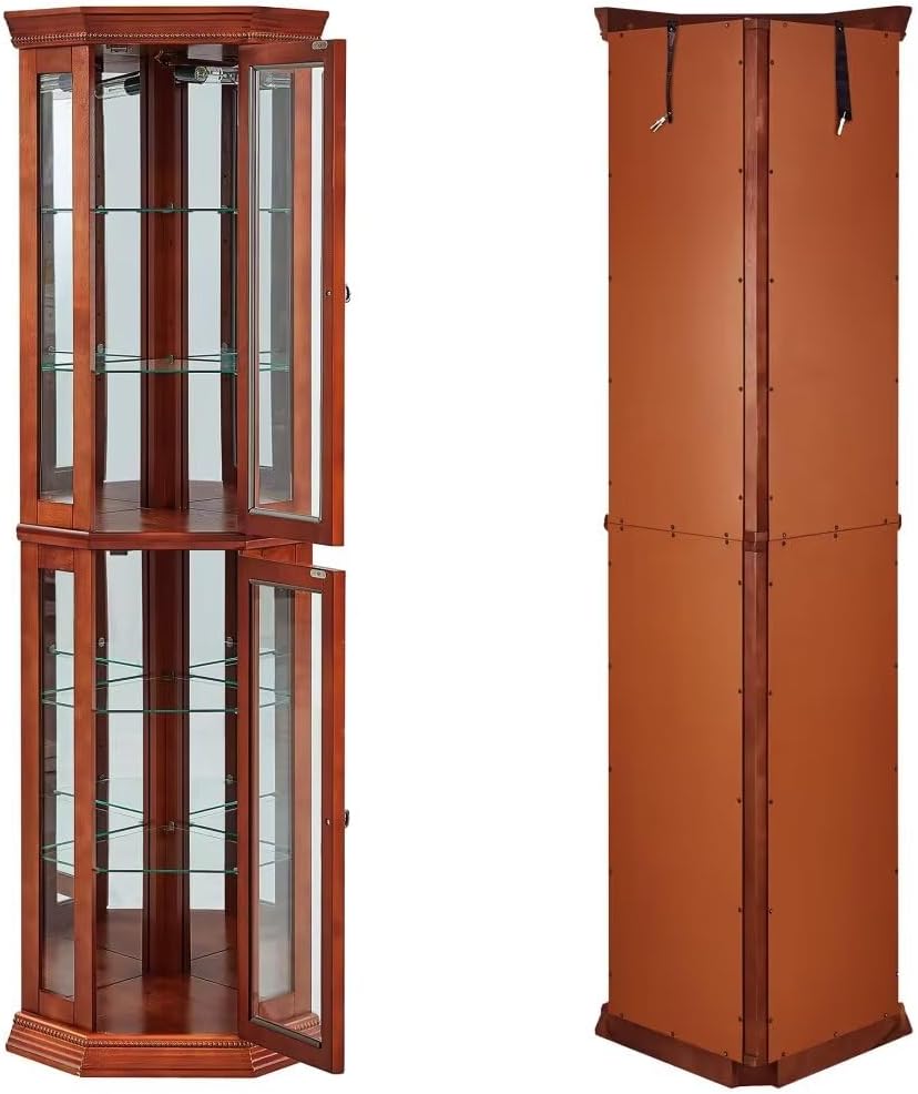 Lighted Curio Cabinet with 6 Adjustable Shelves
