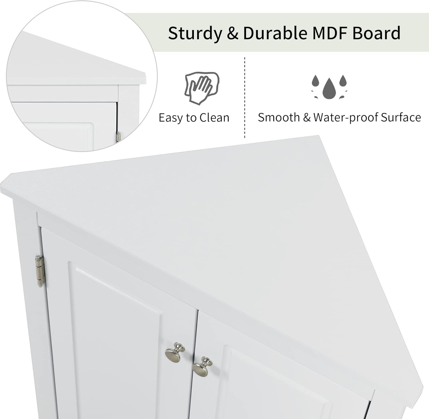 Gdfstudio 31 5 Inch H Triangle Corner Cabinet White