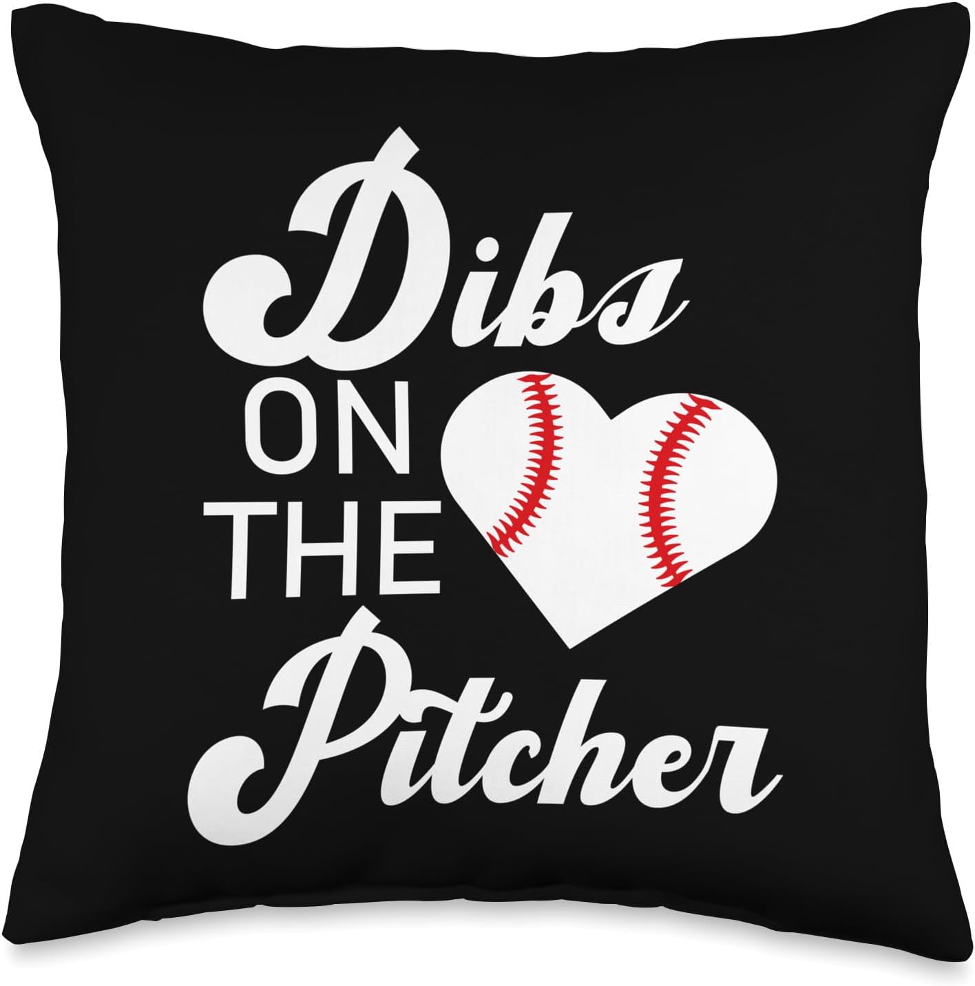 Dibs On The Pitcher Baseball Throw Pillow