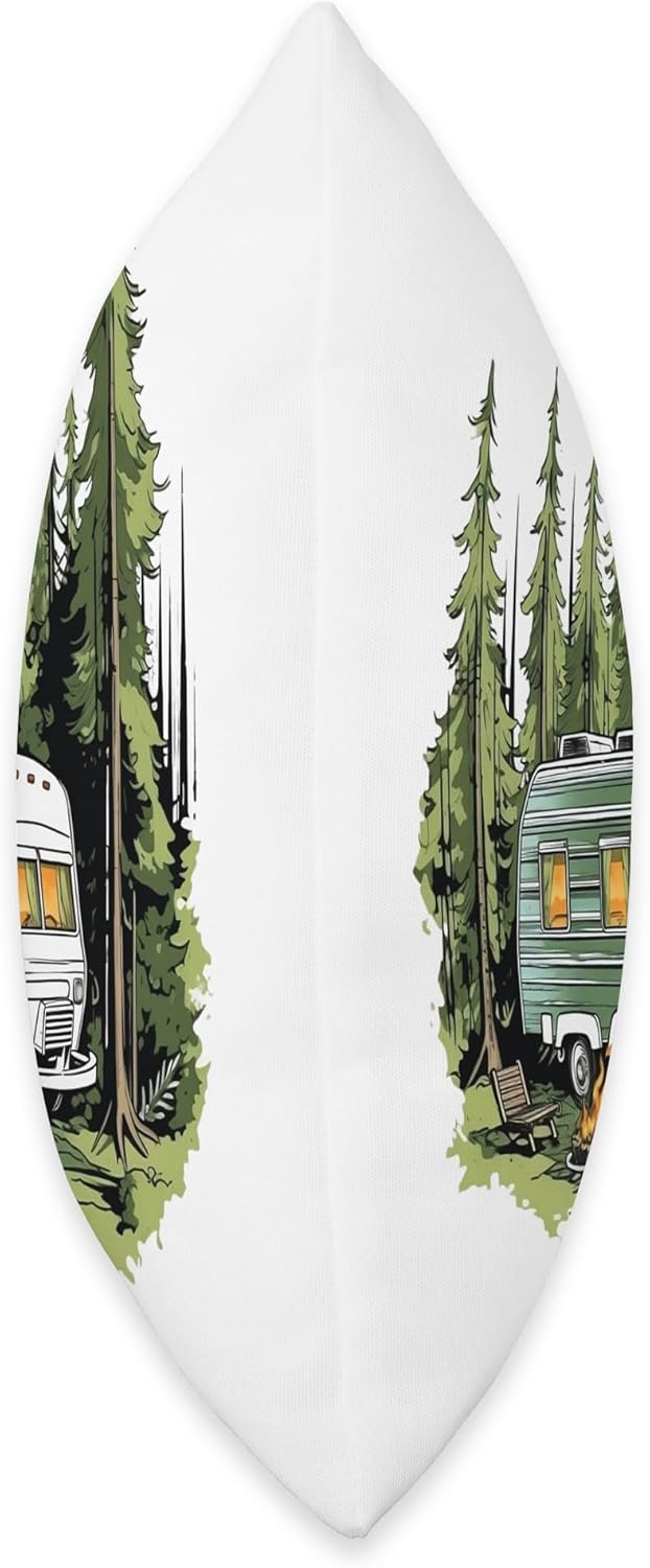 Caravan Camper Van Throw Pillow 16x16 Multicolor 1